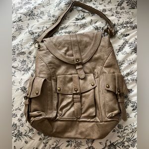 Poppie Jones | Taupe Shoulder Hobo Bag